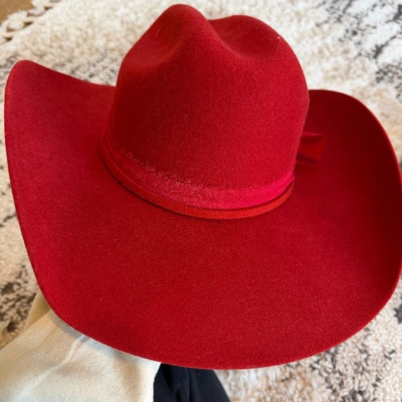 Custom RED Serratelli Cowboy Hat - Picture 2 of 4